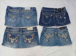 CR8978  UPCYCLED MISS ME MINI DENIM SKIRTS