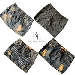 Y2K PARIS HILTON ERA GIRL DENIM MINI SKIRTS RE-337..