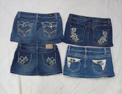 CR8979  UPCYCLED Y2K MINI DENIM SKIRTS