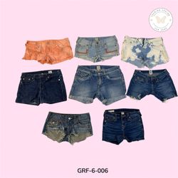 True Religion Blue Wash Mini Shorts | Casual Stree..