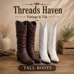 TH# 004 Vintage Tall Boots – Elegant Y2K Western S..