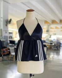 Upcycled Halter Adidas Nike Top