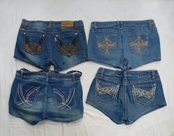 CR8993 UPCYCLED Y2K MINI DENIM SHORTS