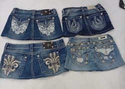 CR9001 UPCYCLED MISS ME MINI DENIM SKIRTS