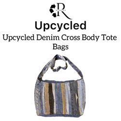 Upcycled Denim Cross Body Tote Bags