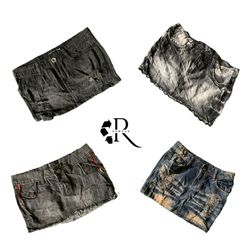 Y2K Era cyber Girl Denim mini skirts RW2..