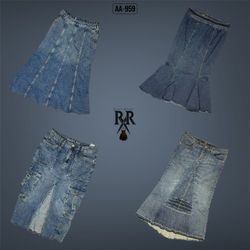 Y2K Britney Era Denim Maxi Skirts (AA-959)