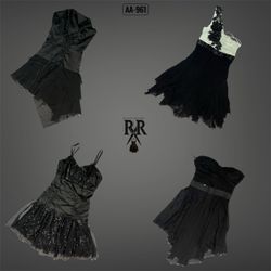 Y2K Black Gothic Mix Dresses (AA-961)
