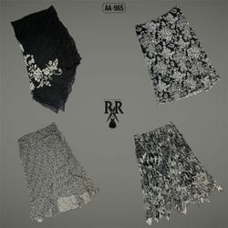 Y2K Black Floral Mix Poly Skirts (AA-965)