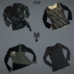 Y2K Black Gothic Full Sleeve Tops (AA-966)