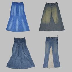 Y2K IT Girl Denim Maxi Skirts