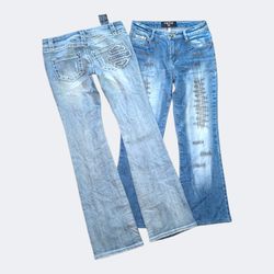 Y2K Embellished & Embroidered Flare Jeans Vintage ..