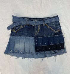 Upcycle Denim Patchwork Mini Skirt (DV -06)