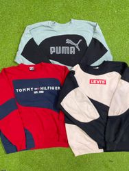 Upcycled mixed branded sweatshirt