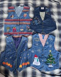 Denim embroidered waistcoat 10 pieces