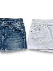 (FV-1628) Y2K Micro Mini Denim Skirts