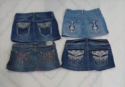 CR9013 UPCYCLED Y2K MINI DENIM SKIRTS