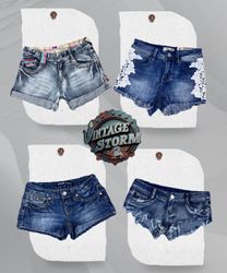 Y2K Distressed Denim Shorts
