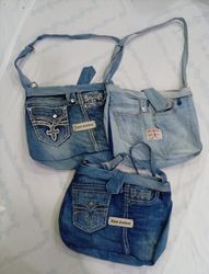 CR9038 UPCYCLED TRUE RELIGION & ROCK REVIVAL BAGS