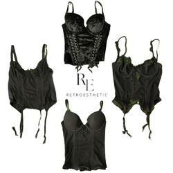 Y2K Romantic Vibe Black Corset
