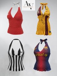 Upcycled Football Jersey Halter Top