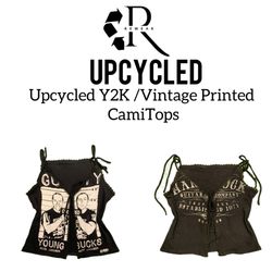 Upcycled Y2K/ Vintage Printed Cami Tops