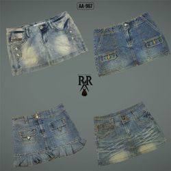 Y2K IT Girl Denim Mini Skirts (AA-967)