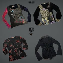 Y2K All Black Gothic Full Sleeve Tops (AA-971)