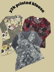 y2k printed blouse