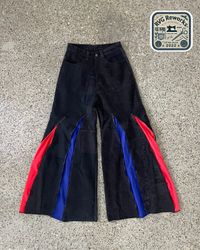 Upcycled Zip-Panel Denim Pants