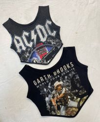 Upcycled Unbranded Music Graphic Crop Tops (Dv -06..