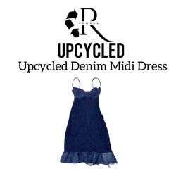 Upcycled Denim Midi Dress