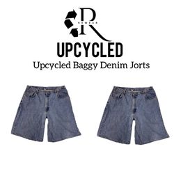 Upcycled Baggy Denim Jorts/Shorts