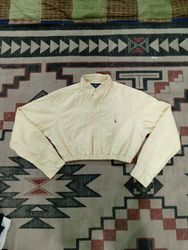 Upcycled Ralph Lauren Elastic Hem Crop Tops