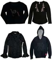 Vintage 2000s Black Tops: TT-283