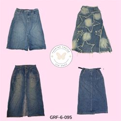 Vintage Wash Denim Skirt – High Waist Button Front..