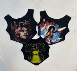 Upcycle Music/Band Tank Crop Top (DV -06)
