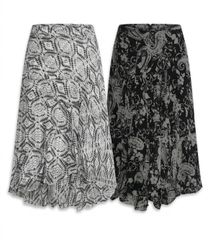 (FV-1656) Vintage Monochrome Printed Tops & Skirts..