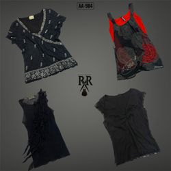 Y2K Black Rave Sleeveless Tops (AA-984)