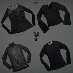 Y2K Black Gothic Full Sleeve Tops (AA-983)
