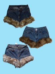 Y2k Fur Trimmed Shorts