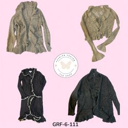 Y2K Style Open Front Sweater – Lightweight Cozy La..