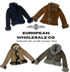 Y2K Vintage Faux Fur Suede Jackets Bundle – Women’..