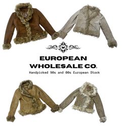 Y2K Vintage Faux Fur Suede Jackets Bundle – Women’..