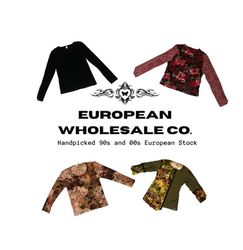 Y2K European Mesh Long sleep Tops (YWV32)