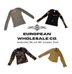 Y2K European Mesh Long sleep Tops (YWV37)