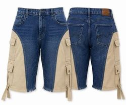 CR1839  Upcycled Denim Cargo Shorts
