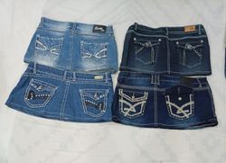 CR9078 UPCYCLED Y2K MINI DENIM SKIRTS