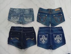 CR9099 UPCYCLED Y2K MINI DENIM SHORTS