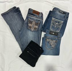 Y2K Bootcut Embellish Jeans B#170